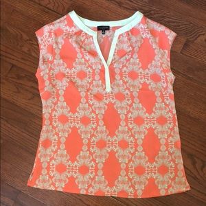 The Limited size XS blouse in coral/mint